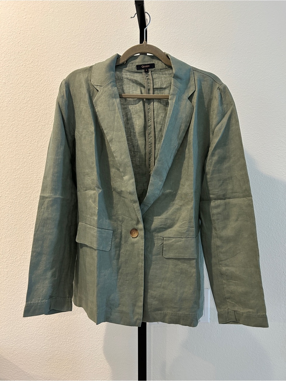 New Quince 100% European Linen Blazer Light Cargo Green Women’s Size S